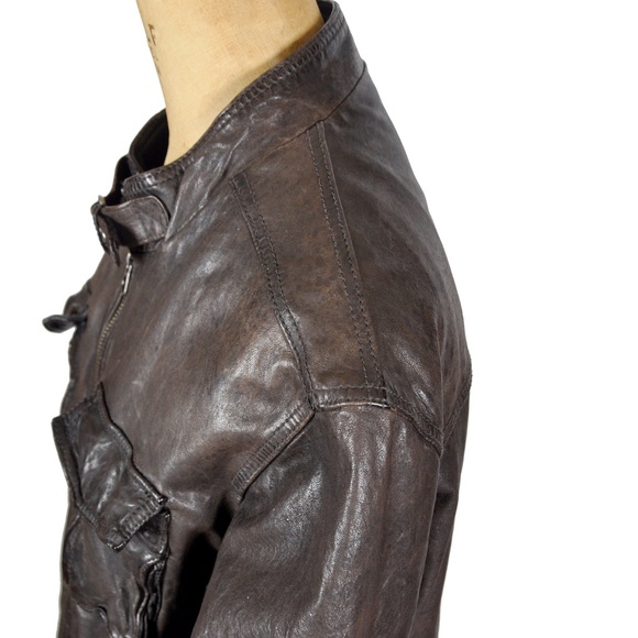 VTG SCOTCH & SODA Brown Bomber Moto Jacket - Picture 9 of 16